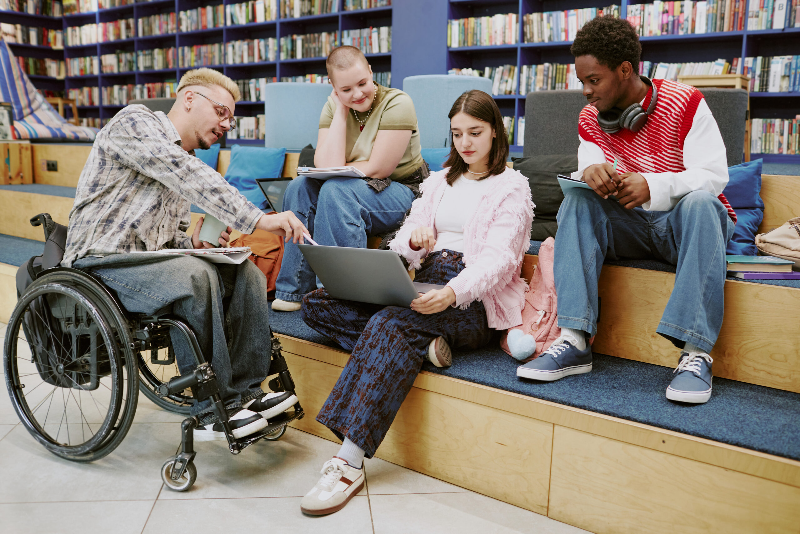 Studying Together in School Library Setting
